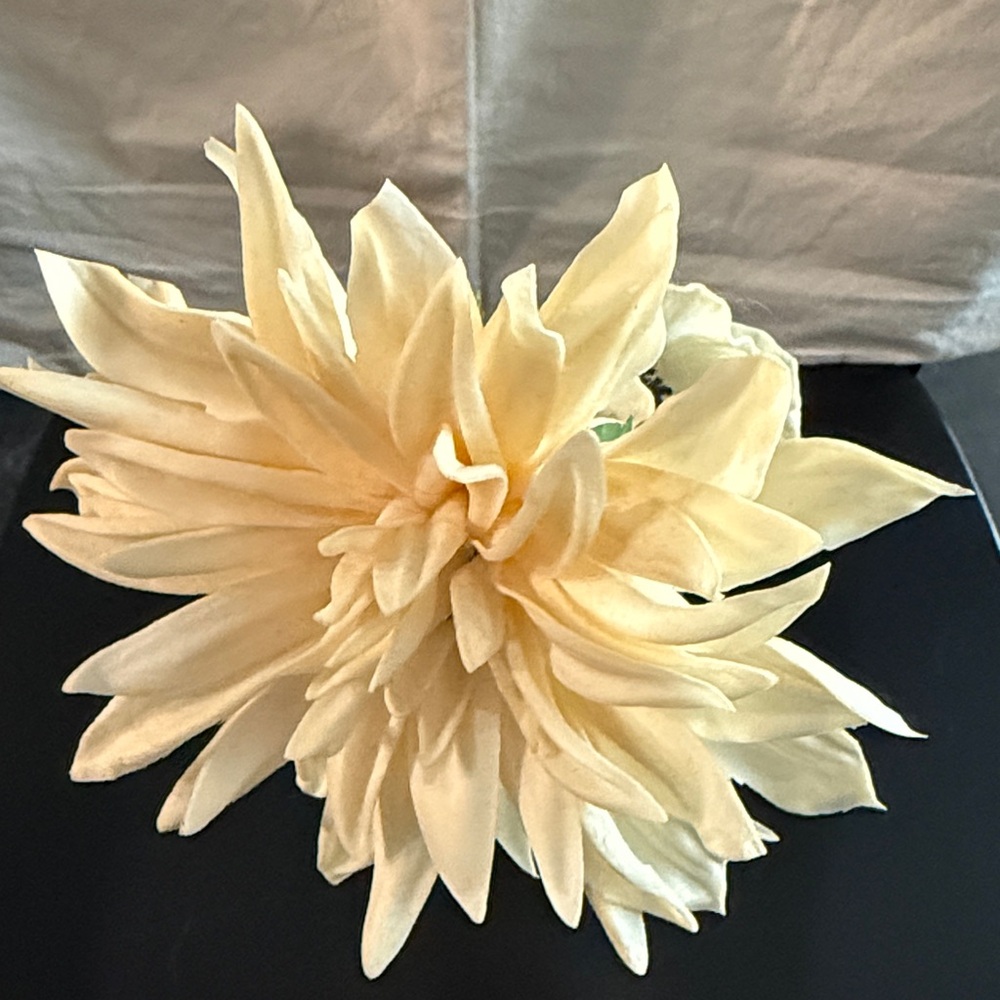Magnolia Cream Flower in Blue Vase - Picture 2 of 5